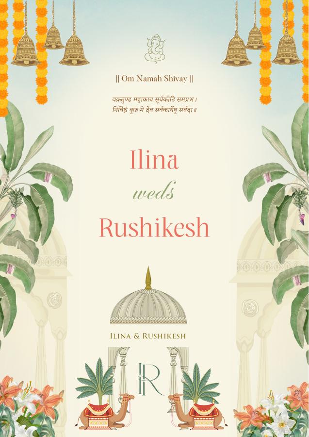 Ilina & Rushikesh invitation design