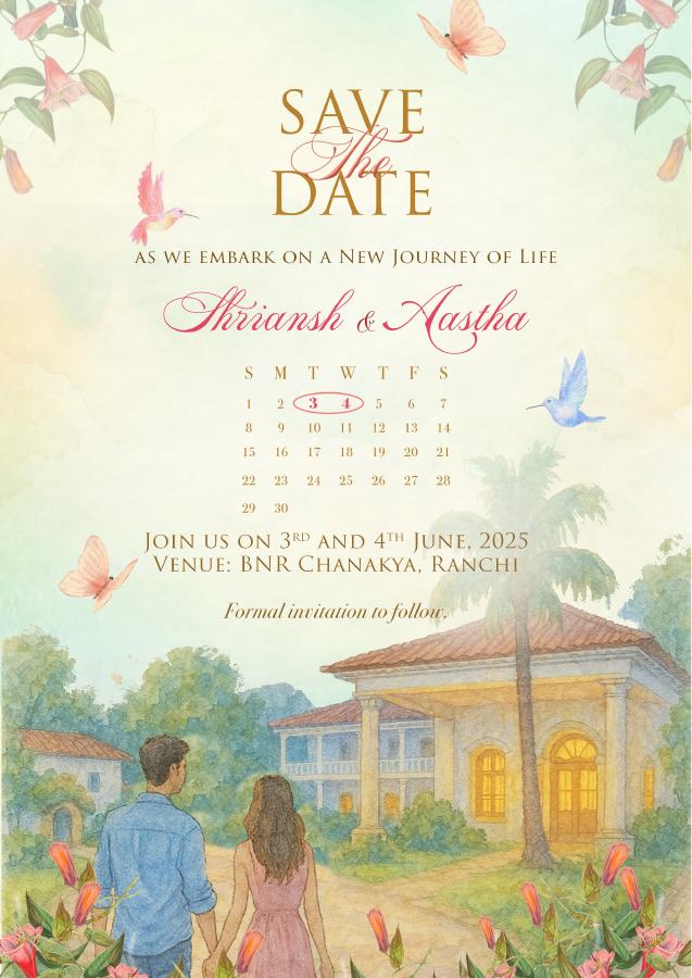Save the date invitation design