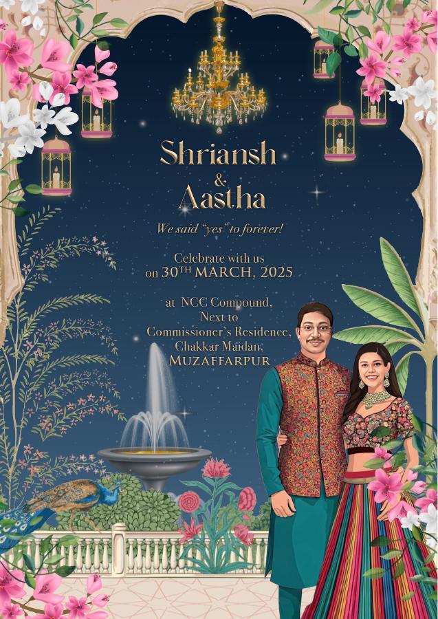 Shriansh & Aastha invitation design